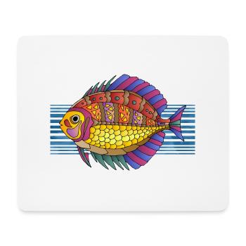 Poisson - Tapis de souris (format paysage) - blanc - Devant