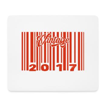 Vintage 2017 born in 2017 8 years old bar code anniversair - Mouse Pad (horizontal) - white - Front