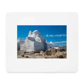 Vieille ville de Mykonos Église de Panagia Paraportiani - Tapis de souris (format paysage) - blanc - Devant
