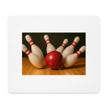 Kegeln - Mousepad (Querformat) - Weiß - Vorne