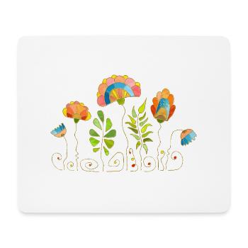 Fleur - Tapis de souris (format paysage) - blanc - Devant
