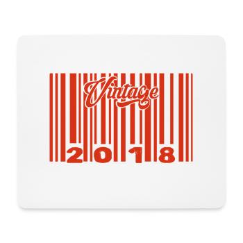 Vintage 2018 born in 2018 7 years bar code anniversair - Mouse Pad (horizontal) - white - Front