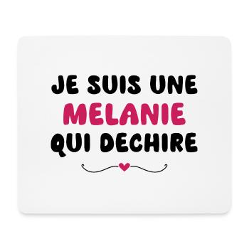 t shirt je suis une Melanie qui déchire - Tapis de souris (format paysage) - blanc - Devant