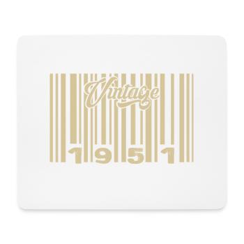 Vintage 1951 Barcode 1951: Year 2025. - Mouse Pad (horizontal) - white - Front