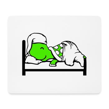 tortue dort lit fatigué somnolence tête rêvant - Tapis de souris (format paysage) - blanc - Devant