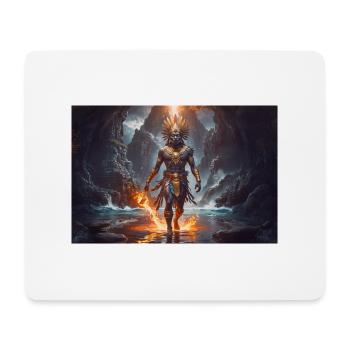 Tezcatlipoca, Aztec night god with obsidian mirror - Mouse Pad (horizontal) - white - Front