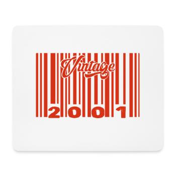 Vintage 2001 Born In 2001 24 Year Old Bar Code Anniversai - Mouse Pad (horizontal) - white - Front