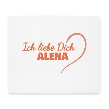 Je t’aime Alena - Tapis de souris (format paysage) - blanc - Devant