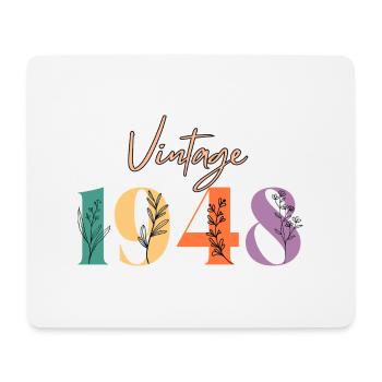 Vintage 1948 florale - Tapis de souris (format paysage) - blanc - Devant