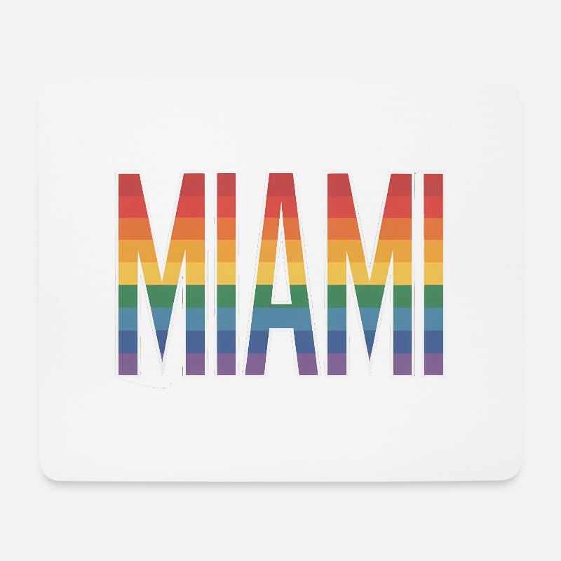 Miami - Logo de la ville queer cool - Tapis de souris (format paysage) - blanc