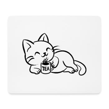 Chillin Tea Chat - Tapis de souris (format paysage) - blanc - Devant