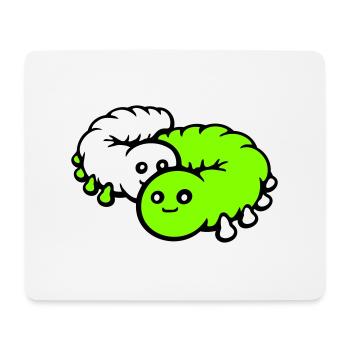 2 Chenilles Couple Amoureux Chers Amis - Tapis de souris (format paysage) - blanc - Devant