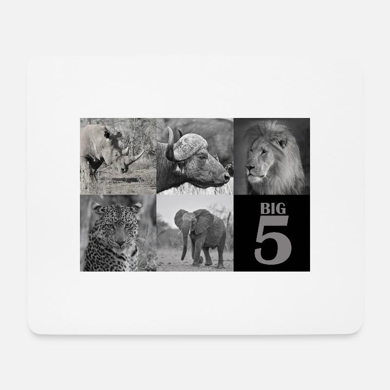 Africa's Big 5 - Mouse Pad (horizontal) - white