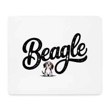 Beagle - Logo d’animal de compagnie cool - Tapis de souris (format paysage) - blanc - Devant