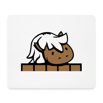 Pferd hinter Zaun versteckt Holz Mauer Stalltür - Mousepad (Querformat) - Weiß - Vorne