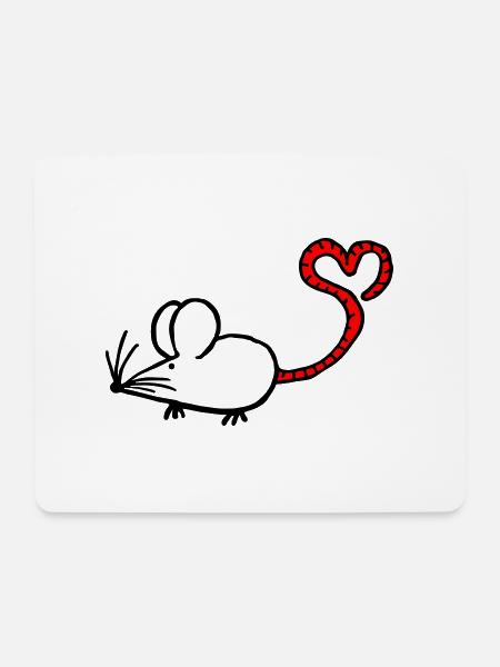 Mausi-Herz - Mousepad (Querformat) - Weiß