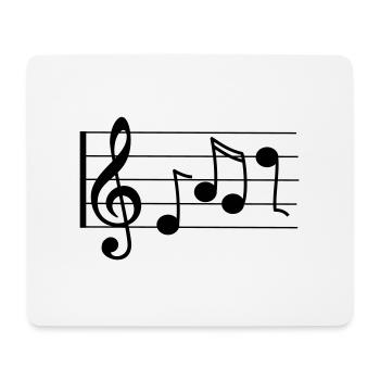 Treble staff with notes - Mouse Pad (horizontal) - white - Front