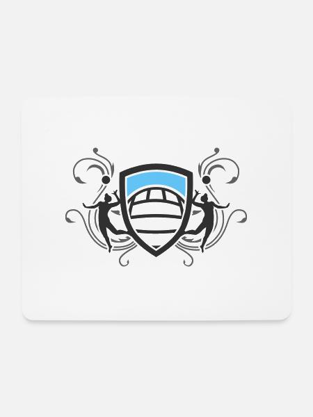 volleyball_wappen_v3_3c - Mousepad (Querformat) - Weiß