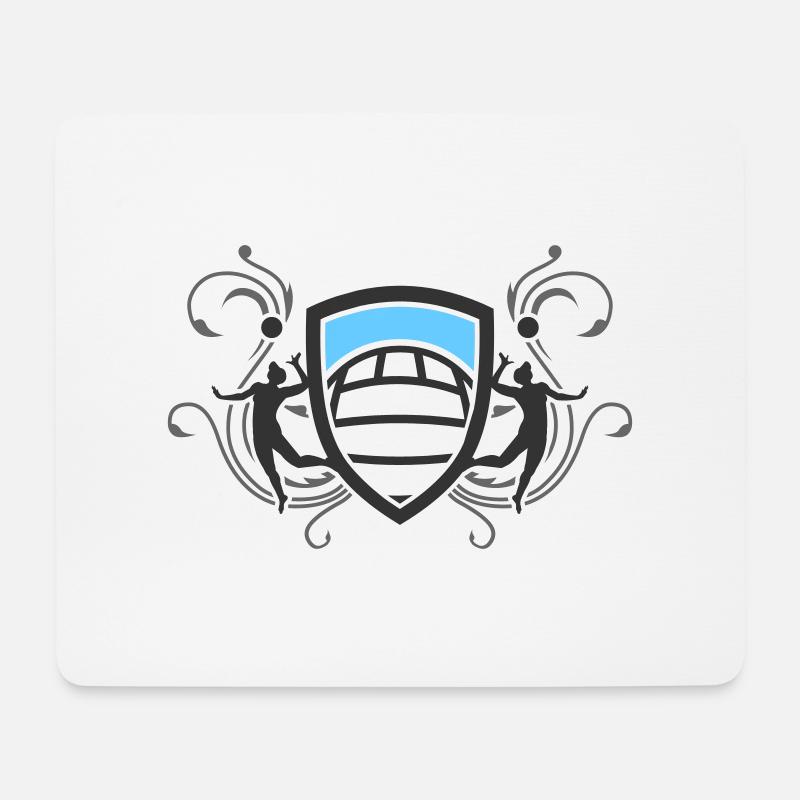 volleyball_wappen_v3_3c - Mousepad (Querformat) - Weiß