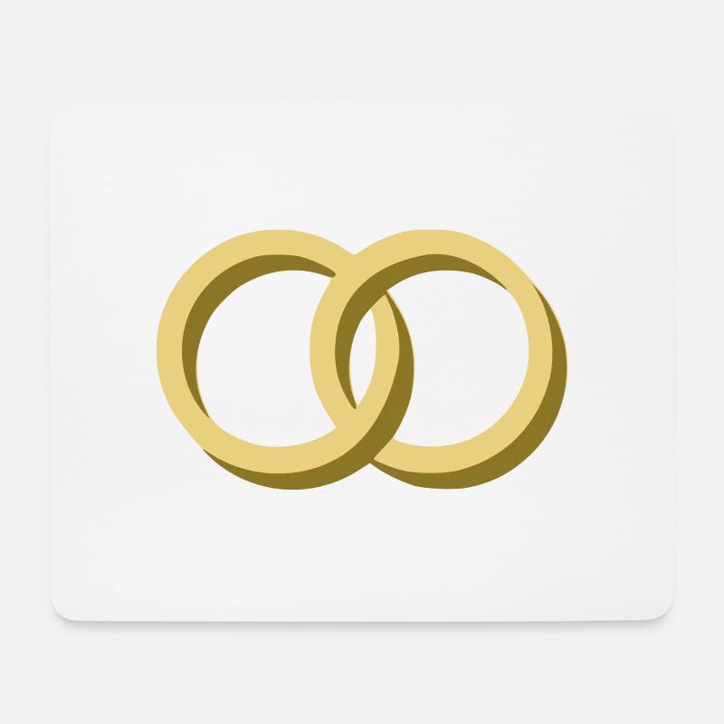 Ringe - Hochzeit - Mousepad (Querformat) - Weiß