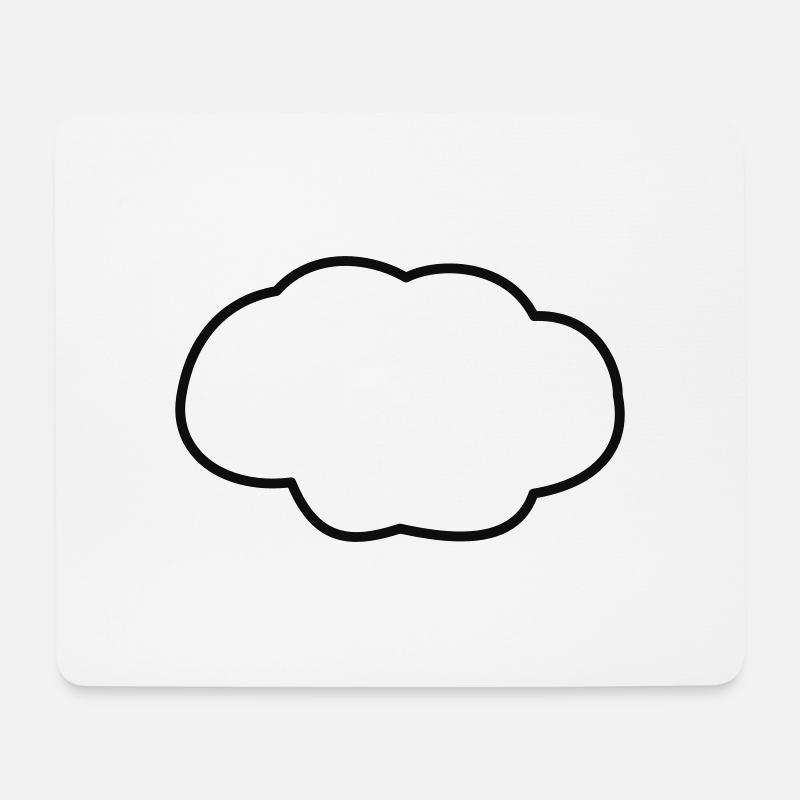 Denkblase-Wolke 1farbig - Mousepad (Querformat) - Weiß