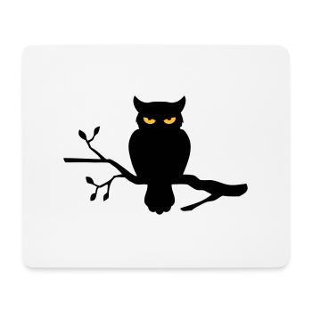 Eule auf Ast - Mousepad (Querformat) - Weiß - Vorne