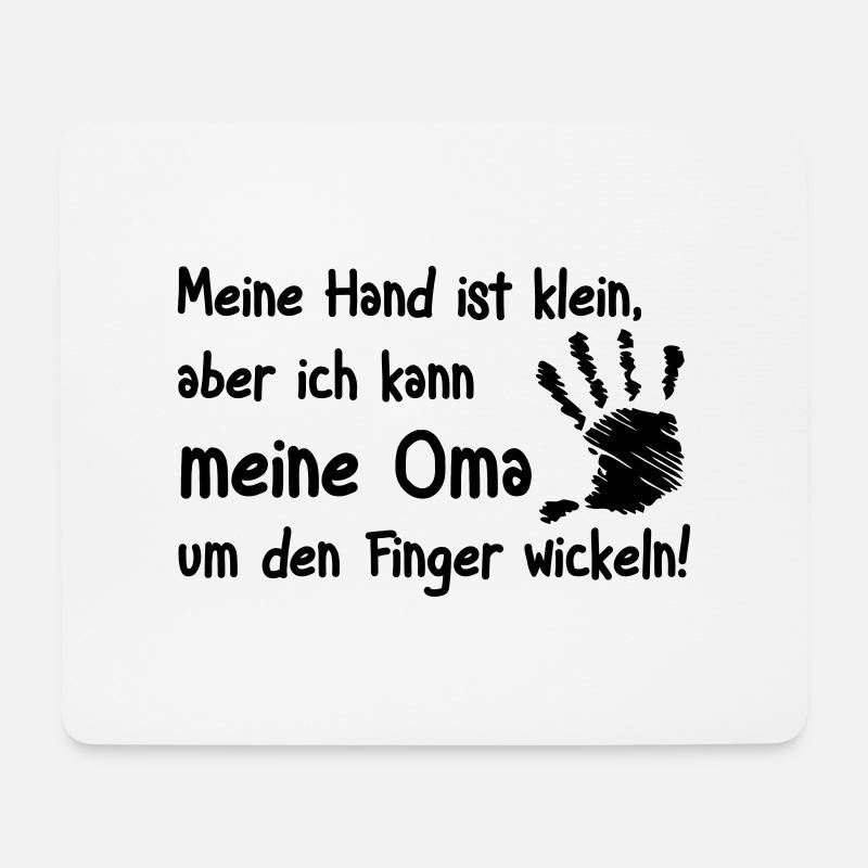 Oma um den Finger wickeln - Mousepad (Querformat) - Weiß