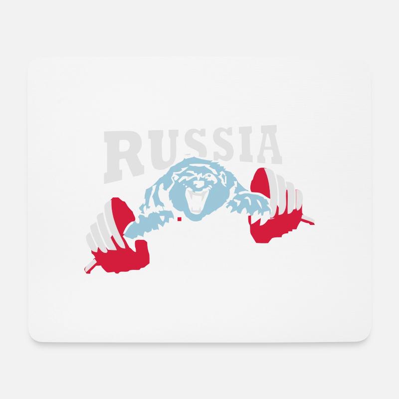 Russia Bear - Mousepad (Querformat) - Weiß