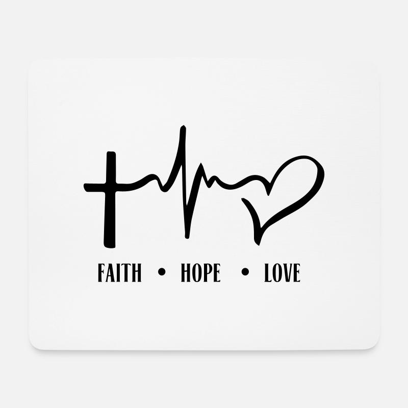 FAITH_HOPE_LOVE - Mousepad (Querformat) - Weiß
