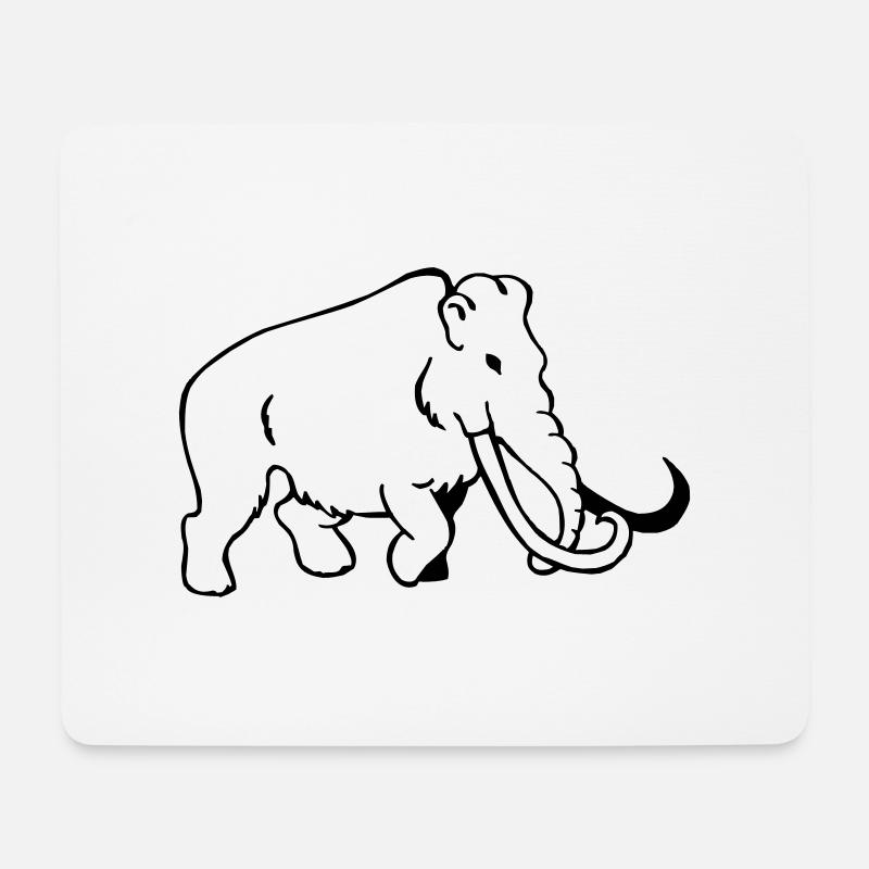 Mammut - Mousepad (Querformat) - Weiß