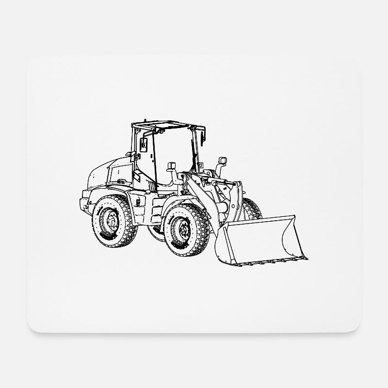 Radlader - Mousepad (Querformat) - Weiß