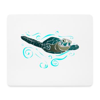 Wasserschildkröte - Tapis de souris (format paysage) - blanc - Devant