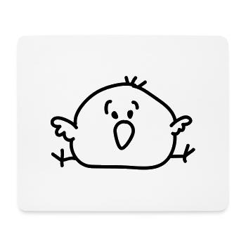 dickes Vögelchen - line - Mousepad (Querformat) - Weiß - Vorne