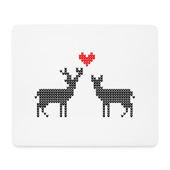 Hirsch und Reh verliebt Trachten Partner Shirt - Mousepad (Querformat) - Weiß - Vorne