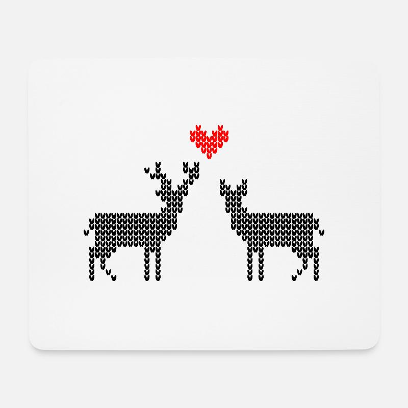 Hirsch und Reh verliebt Trachten Partner Shirt - Mousepad (Querformat) - Weiß