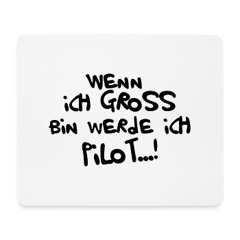 Ich werde Pilot - Mousepad (Querformat) - Weiß - Vorne