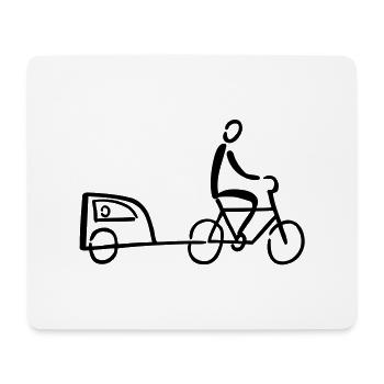 Bike Trailer - Mouse Pad (horizontal) - white - Front
