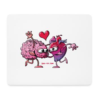 Herz und Gehirn: Eine Liebesgeschichte - Mousepad (Querformat) - Weiß - Vorne