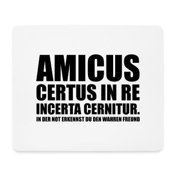 Amicus Certus In Re Incerta Cernitur In - Mousepad (Querformat) - Weiß - Vorne