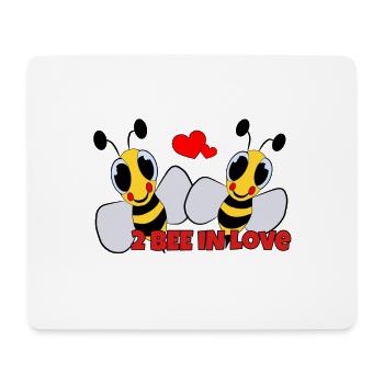 to be in love - lovers bees - Mouse Pad (horizontal) - white - Front