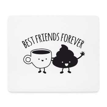 Meilleur café et caca Firends Forever - Tapis de souris (format paysage) - blanc - Devant