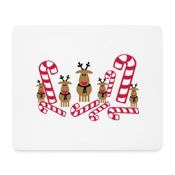 glücklich raindeers - Mousepad (Querformat) - Weiß - Vorne