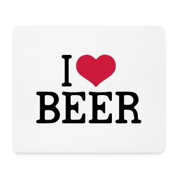Funny Beer - I Love Beer - Mouse Pad (horizontal) - white - Front