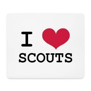 I Love Scouts - Tapis de souris (format paysage) - blanc - Devant