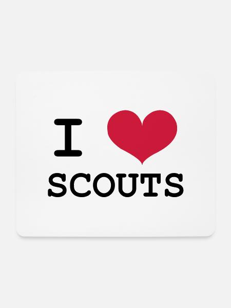 I Love Scouts - Mousepad (Querformat) - Weiß