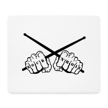 rock 'n' roll drummer fists - Mouse Pad (horizontal) - white - Front