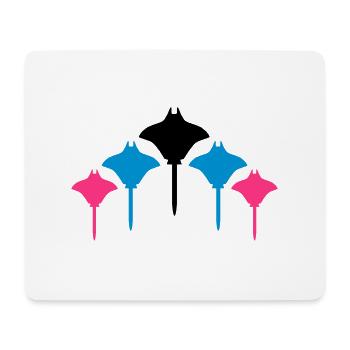 rochen mehrere - Mousepad (Querformat) - Weiß - Vorne