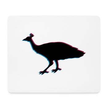 3d vogel silhouette umriss schatten pfau fasan fed - Mousepad (Querformat) - Weiß - Vorne