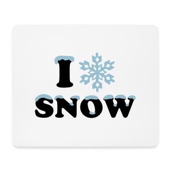 Schnee Winter, I LOVE, Schneeflocke, Apres Ski, - Mousepad (Querformat) - Weiß - Vorne