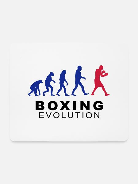 Boxing evolution - Mousepad (Querformat) - Weiß